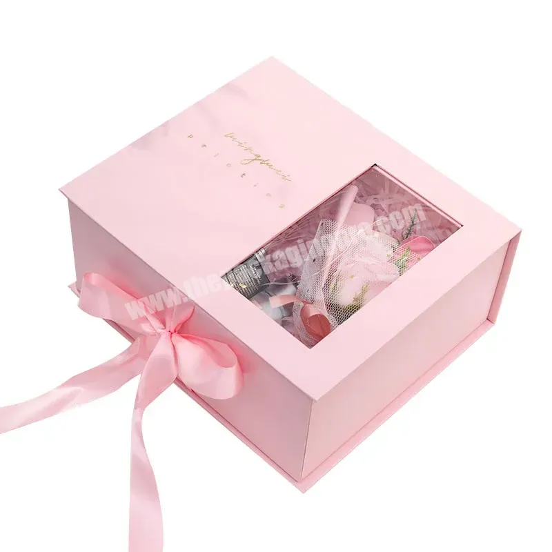 19 Years Factory Custom Pink Perfume Makeup Rigid Boxes Roses Flower Gift Box With Clear Window - Buy Customization Package Design Paper Gift Magnetic Box Pink Flower Rose Box With Window Packing,Boxes For Flowers Box Packaging Flower Roses Gift Pack