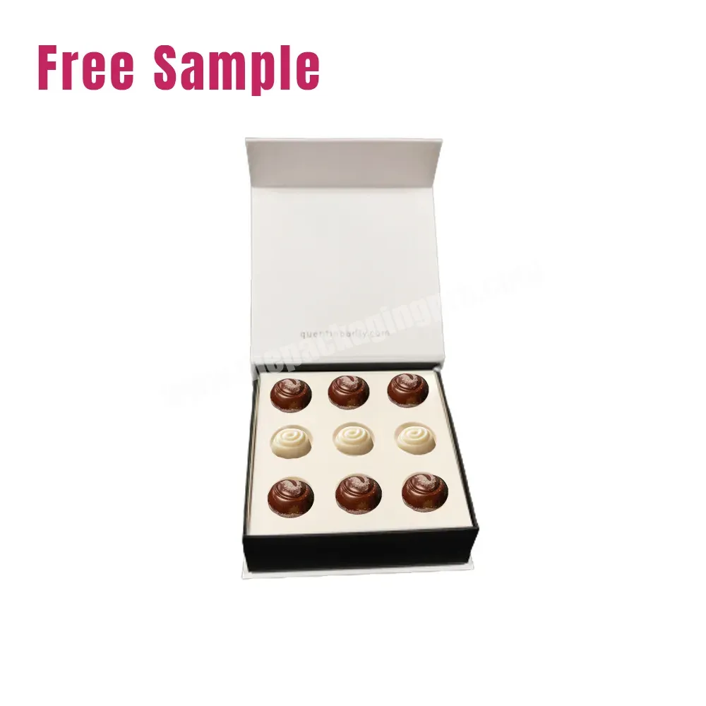 Best Custom Logo Truffle Bonbon Candy Covered Strawberry Rigid Black Chocolate Box Magnetic Packaging Gifts Boxes With Inserts - Buy Chocolate Box,Rigid Chocolate Box,Chocolate Boxes With Inserts.