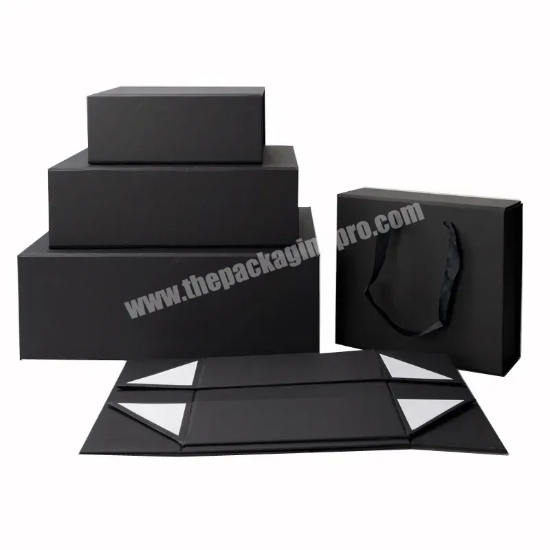 Black Rigid Cardboard Packaging Magnetic Collapsable Flat Packed Magnetic Paper Gift Box - Buy Foldable Paper Box Paper Foldable Candle Box Foldable Paper Pen Box Paper Foldable Box,Black Foldable Shoe Clothes Paper Gift Boxes Book Shape Magnet Folda