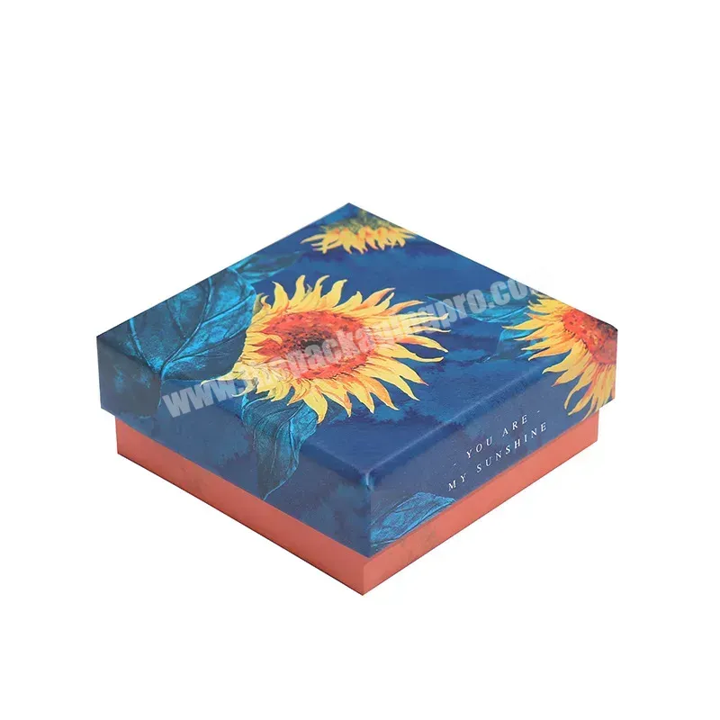 Corrugated Customize Packing Mailer Cardboard Sunflower Printed Rigid Lid Paper Jewelry Boxes - Buy Sunflower Printed Rigid Lid Paper Jewerlry Boxes,Corrugated Packing Mailer Cardboard Paper Boxes,Packing Paper Boxes.