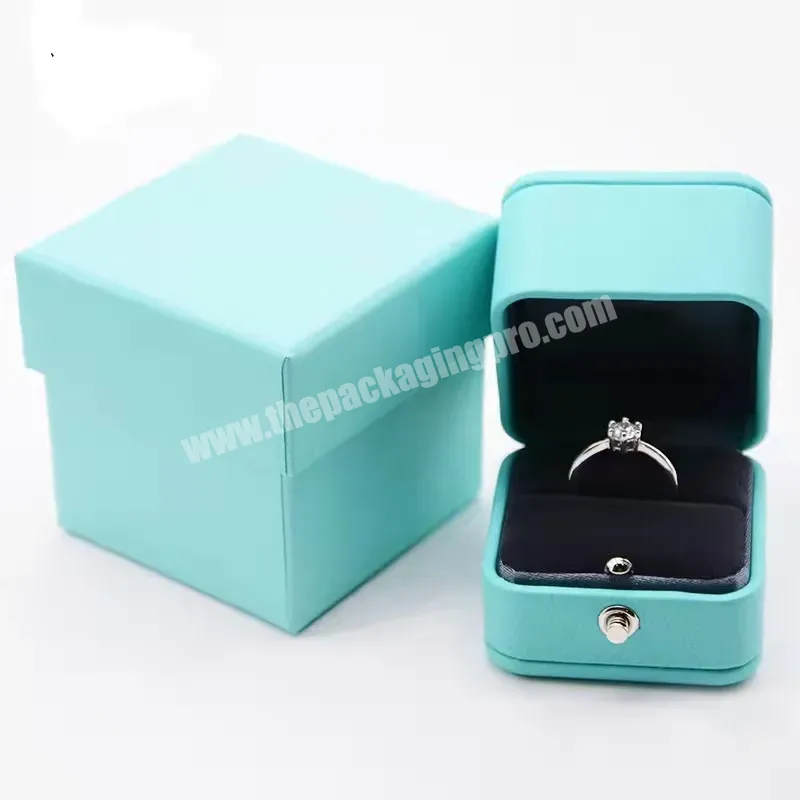 Custom Logo Design 2 In 1 Wholesale Pu Leather Ring Jewelry Packaging Box Rongbuk Flannelette Comes With Rigid Cardboard Box - Buy Factory Price Propose Ring Jewelry Packaging Box Paper Jewelry Box Jewellery Packaging Boxes With Microfiber Jewelry Po