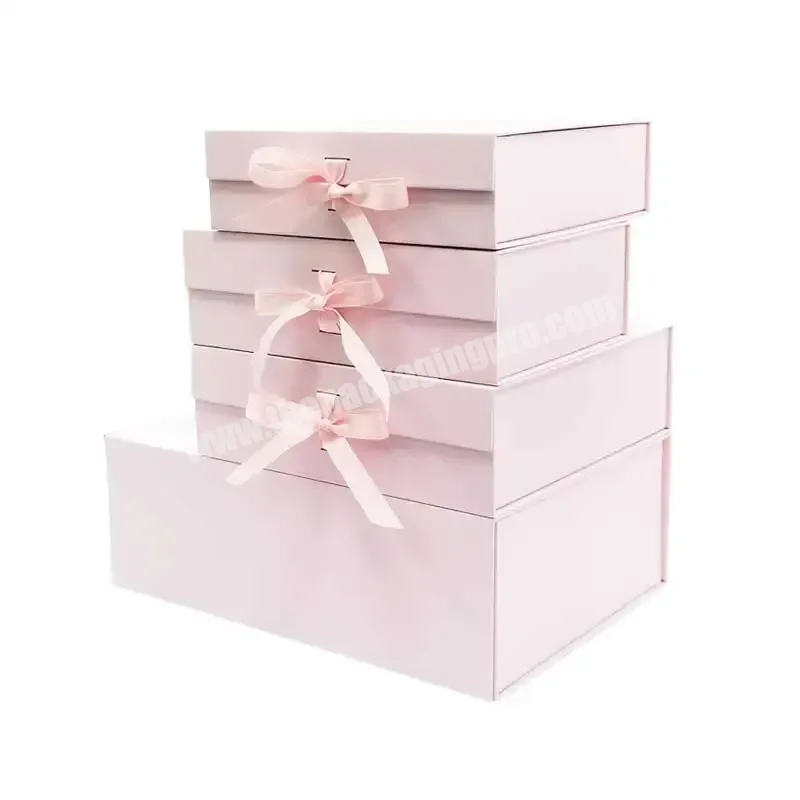 Custom Luxury Gift Packing Big Cardboard Magnetic Folding Boxes Hair Clothing Shoes Packaging Box With Ribbon Rigid Boxes - Buy Shirt Packaging Boxes,Removable Lid Rigid Boxes,Packaging Boxes.