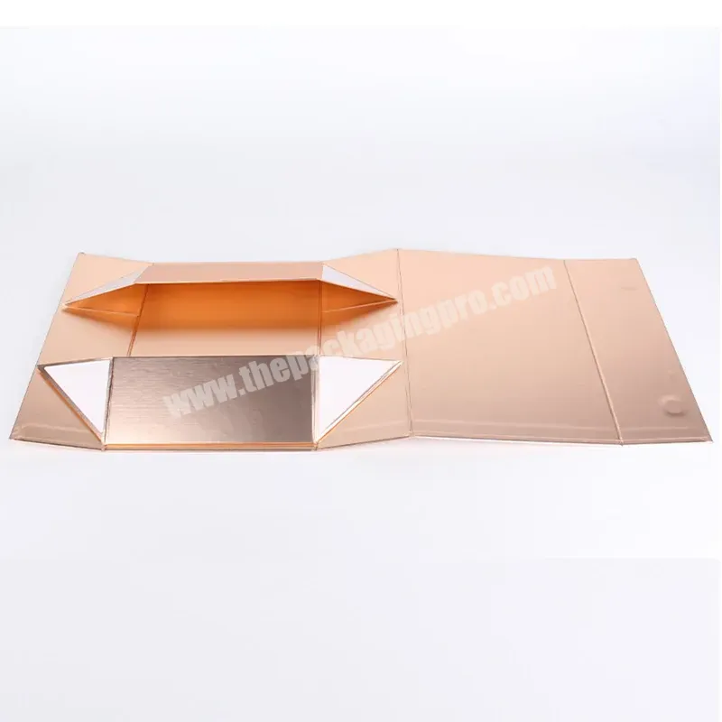 Easy Fold Rectangle Gold Large Flat Folding Rigid Gift Box Magnetic Clothes Folding Gift Boxes - Buy Folding Magnetic Gift Boxes,Flat Folding Gift Box,Big Magnetic Folding Boxes.