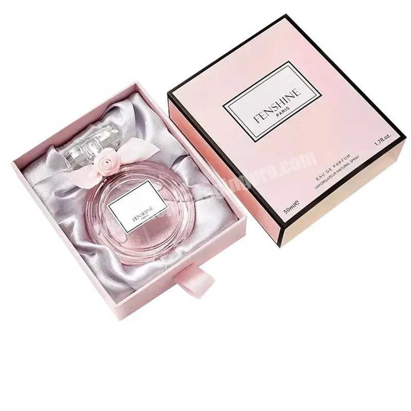 High Quality With Logo Pink Small Box For Perfume Rigid Perfume Box Luxury Perfume Drawer Box - Buy Luxury Perfume Drawer Box,Rigid Perfume Box,Small Box For Perfume.
