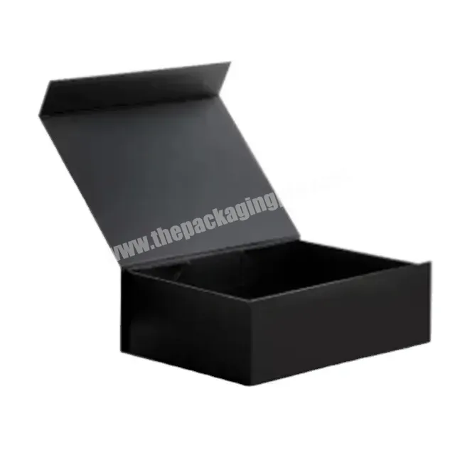 In Stock Low Moq Black Color Rigid Flat Magnetic Folding Gift Box For Gift Pack - Buy Cardboard Paper Wedding Gift Box Packaging,Paper Birthday Gift Box,Modern Novel Design Gift Box Paper Folding.