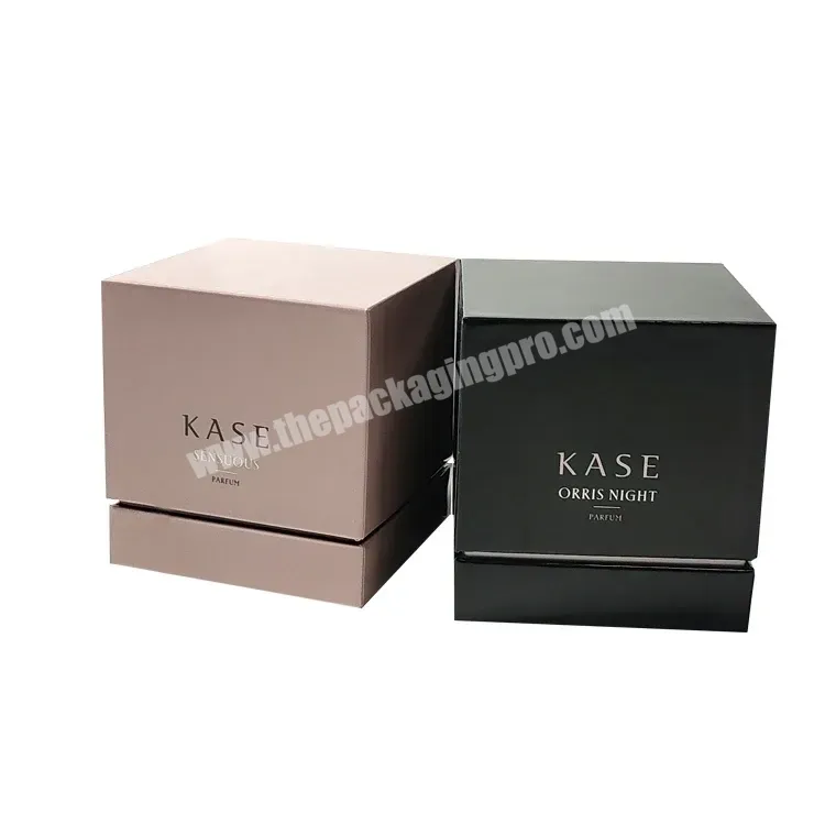 Luxury Customised 2 Piece Rigid Packaging Square Paperboard Neck Top Bottom Candle Gift Box - Buy Wholesale Candle Boxes,Candle Gift Boxes,Custom Luxury Gift Box Packaging.
