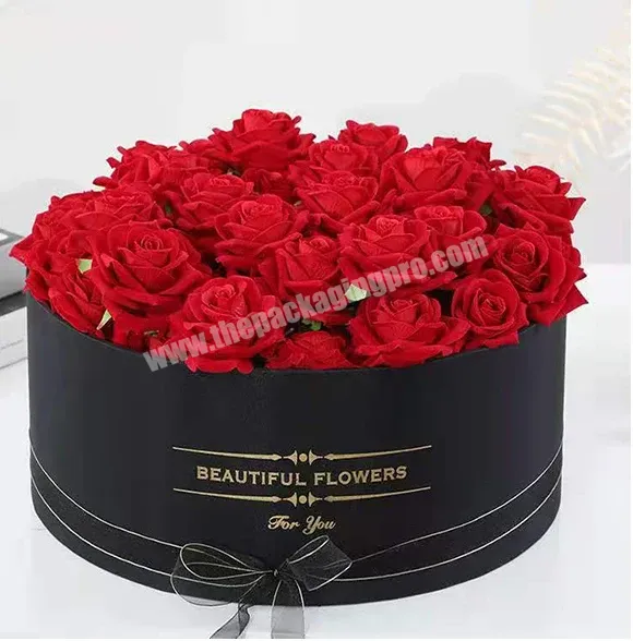 Personalized Custom Luxury Black Rose I Love You Packaging Rigid Cardboard Gift Round Flower Box - Buy Flower Boxes For Bouquets,Paper Cylinder Rigid Cardboard With Hat Round Tube Gift Flower Box,Box For Flower Bouquet.