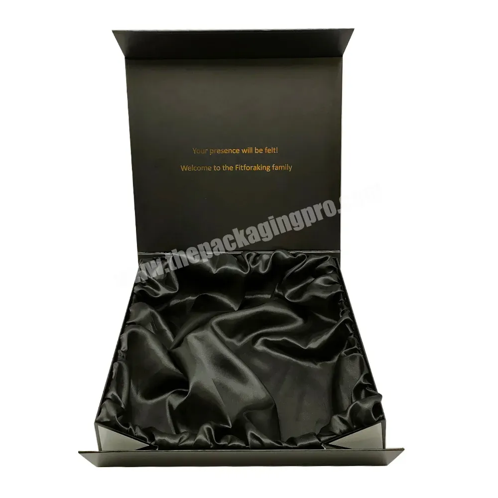 Custom Design Large Paper Black Magnetic Folding Box Packaging Luxury Rigid Cardboard Foldable Gift Box For Wedding Dress - Buy Magnetic Folding Box,Magnetic Gift Box,Luxury Magnetic Gift Box.