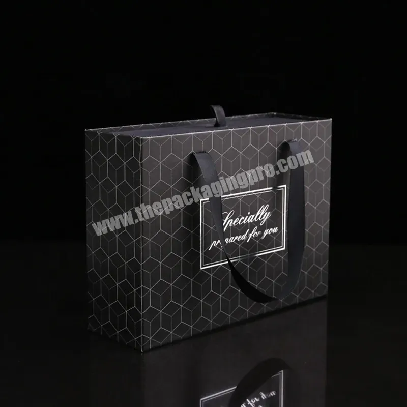 Luxury Business Gift Packaging Drawer Slide Out Big Black Paper Boxes With Handle - Buy Big Drawer Box,Slide Out Presentation Box,Black Matte Packaging Paper Gift Box.