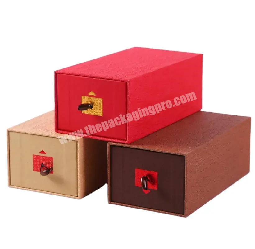 Matte Lamination Red Color Square Coffee Tea Packaging Paper Box Sliding Out Rigid Boxes With Ribbon Handle - Buy Matte Lamination Red Color Square Coffee Tea Packaging,Packaging Paper Box Sliding Out Rigid Boxes,Tea Packaging Paper Box Sliding Out R