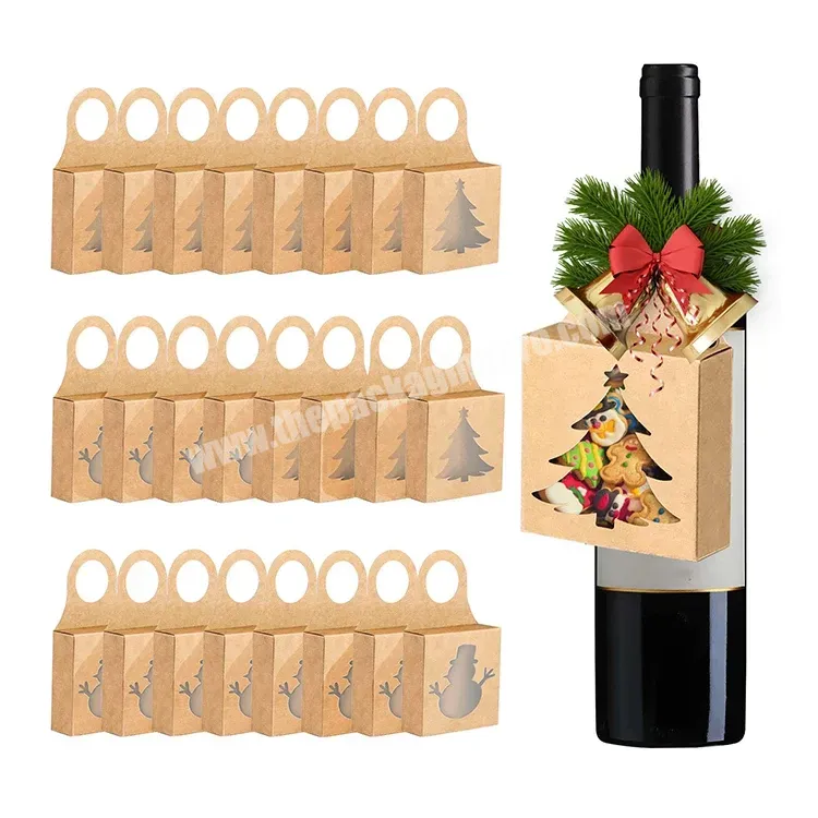 2023 Christmas Decoration Kraft Paper Wine Bottle Boxes Hanger Case Hanging Foldable Gift Boxes Wine Box With Window - Buy Hanging Foldable Gift Boxes Wine Box With Window,Kraft Paper Wine Bottle Boxes For Gifts,Decoration For Wine Hanger Case.