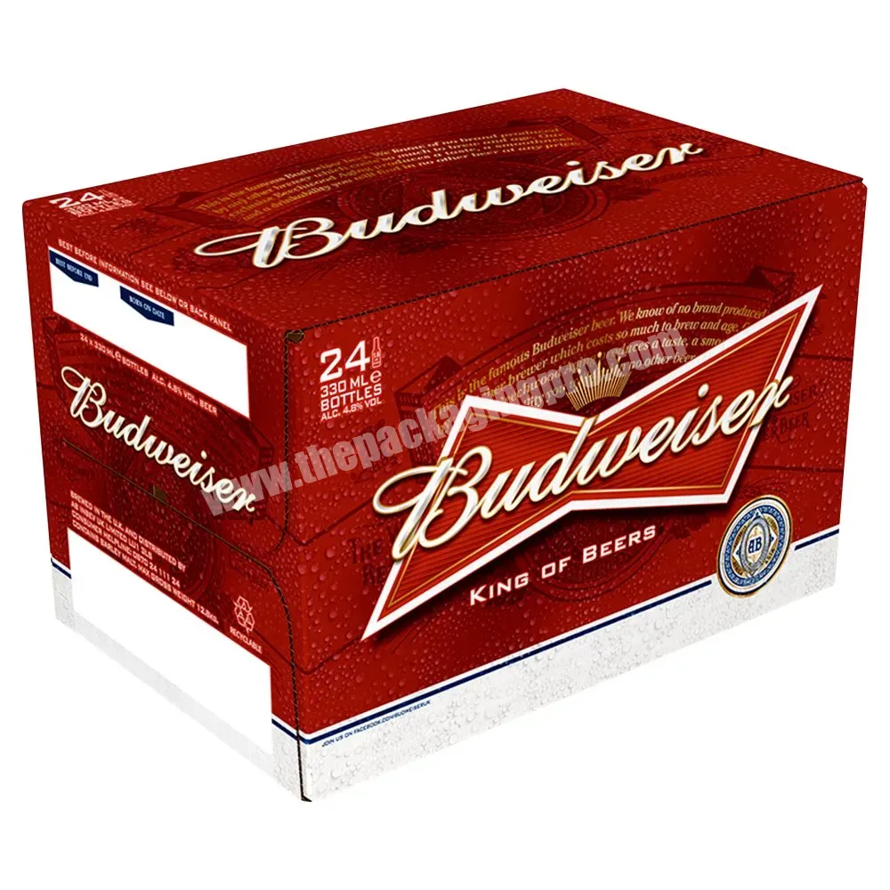 24 Pack Beer Packaging Carton Paper Custom Made Beverage Accept Bosing Cn;gua Corrugated Board Recycled Materials - Buy Beer Packaging Carton,Beer Bottle Carton Packing,Beer Can Carton.