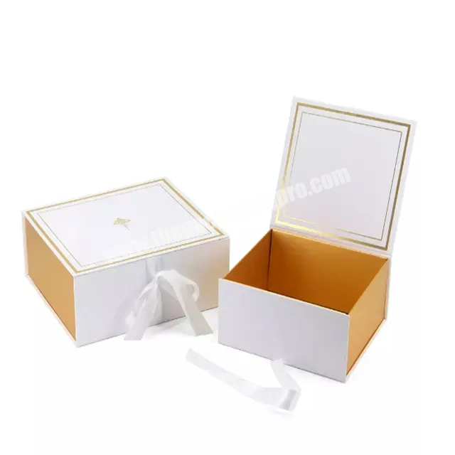 Custom Logo Luxury Paper Folding Rigid Hardbox Magnet Magnetic Gift Packaging Box With Ribbon - Buy Foldable Magnetic Luxury Box,Foldable Packaging Gift Box,Foldable Box Paper Packaging.