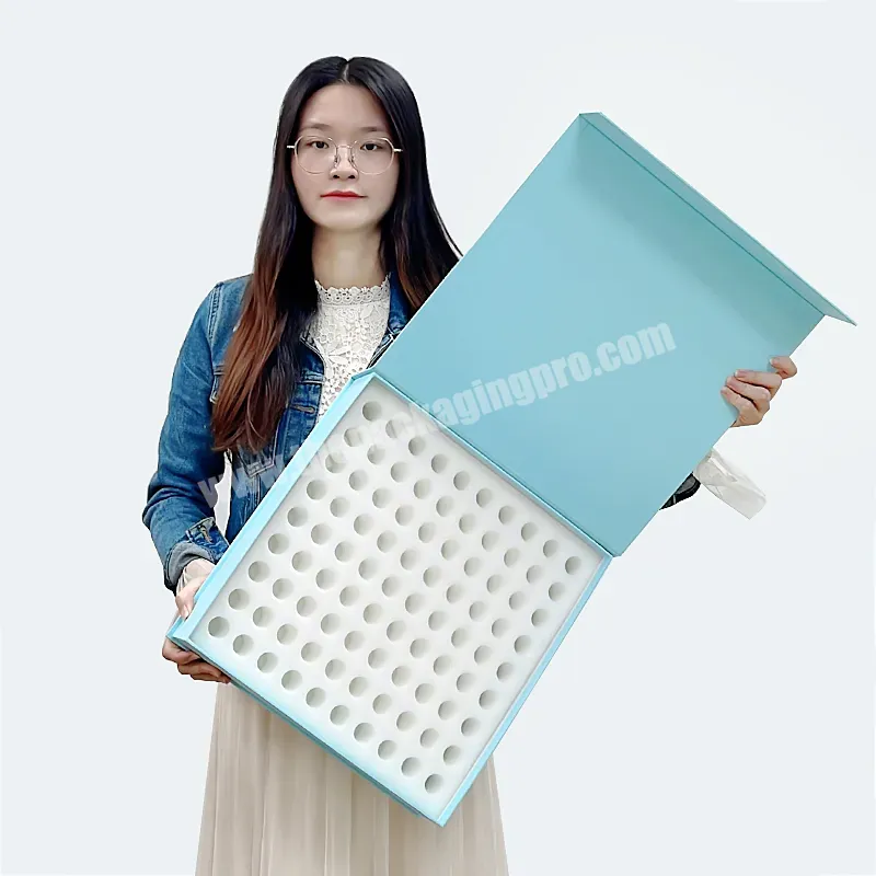 Custom Logo Sky Blue Make Up Magnetic Box Cardboard Packaging Box Luxury Folding Clothing Garment Products Magnetic Gift Boxes - Buy Cardboard Packaging Box,Magnetic Gift Box For Clothes,Blue Make Up Magnetic Gift Box.