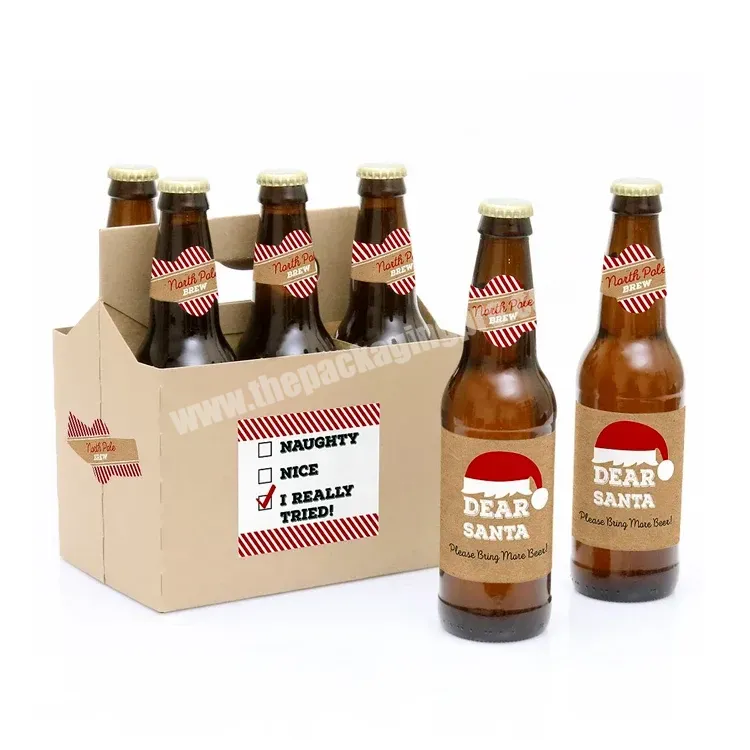 Custom Printed Paper Cardboard Beer Pack Box Corrugated Packaging Box Carrier 6 Bottle Paper Box With Handle - Buy Wine Packaging,Cardboard Beer Holder,Beer Packaging Boxes.