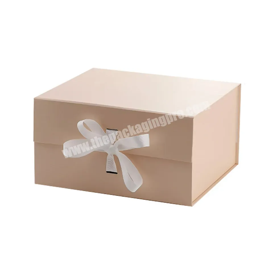 Custom Ribbon Handle Pink Rigid Paper Cardboard Packaging Magnetic Folding Paper Mothers Day Wedding Magnetic Luxury Gift Box - Buy Magnetic Gift Box Large,Magnetic Gift Box For Jewelry,Magnetic Gift Boxes Wholesale.