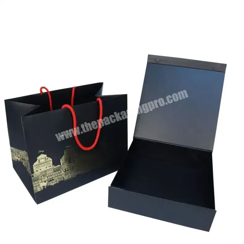 Factory Black Magnet Folding Boxes Exquisite Storage Birthday Wedding Gift Box Bow Packaging Box - Buy Factory Black Magnet Folding Box,Folding Boxes Gift Box,Gift Box Magnet Closed.