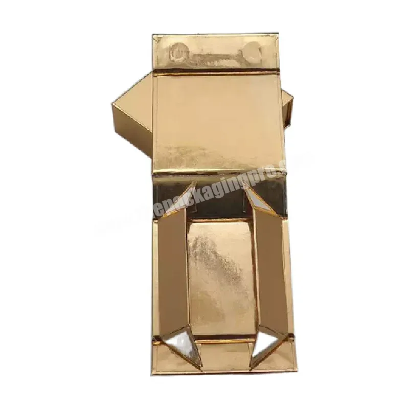 Factory Custom Collapsible Product Glossy Lamination Cardboard Gift Packaging Flat Pack Shinny Gold Box - Buy Shinny Gold Box,Collapsible Packaging Box,Flat Pack Box.