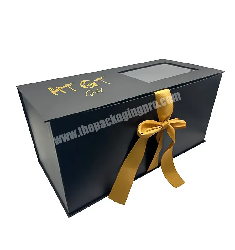 Flip Top Pvc Window Black Rigid Cardboard Magnetic Closure Custom Packaging Square Gift Box With Clear Lid - Buy Square Gift Box With Clear Lid,Clear Top Packaging Box,White Gift Boxes With Clear Lids.