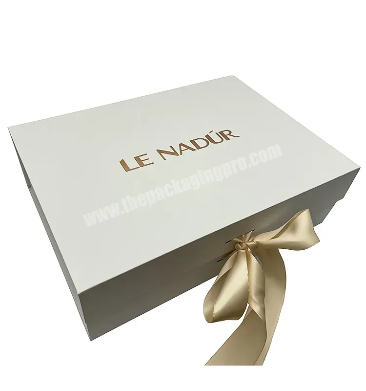 High End Folding Apparel Gift Box With Ribbon Custom Logo Luxury Wedding Dress Shirts Shoes Magnetic Packaging Box Baby Clothes - Buy Folding Gift Box,Clothes Packing Box,Magnetic Box Packaging Box Clothes.