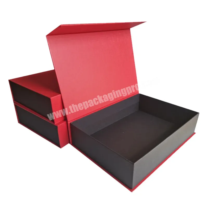 Luxury Custom Red Black Large Foldable Rigid Storage Gift Magnet Magnetic Boxes For Jewelry Packaging - Buy Paper Magnetic Box,Photos Box Magnetic,Magnetic Stash Box Large.