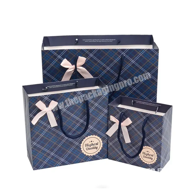 Luxury Gift Bag Paper Box Ribbon Bowknot With Handle Wholesale Lattice New Business Tote Bag Birthday Gift Bag - Buy Paper Box Gift Box Packaging Box,Cell Phone Packaging Box,Eco Friendly Wholesale Paper Bag.