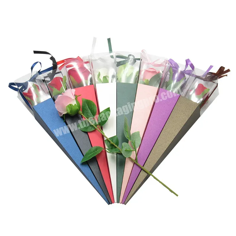Valentine's Day Single Bouquet Rose Paper Box For Packaging Flower(without Flower) - Buy Flower Box,Flower Boxes For Bouquets,Valentine Boxes.