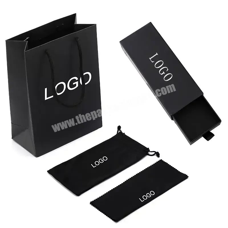 Wholesale Custom Logo Printed Black Color Cardboard Box Sunglasses Drawer Paper Boxes For Gifts - Buy Box Gift Box With Drawer Packaging,Custom Logo Paper Box,Kraft Paper Box For Sunglasses Packaging.