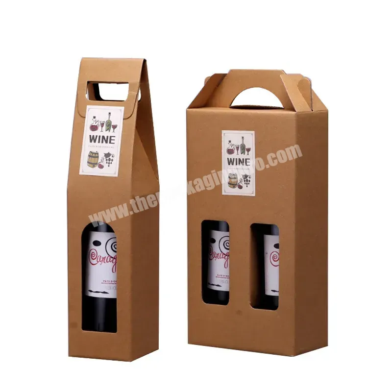 Wholesale Custom Port Wine 2 Bottles Set Gift Box Recyclable Elegant Design Window Wine Packaging Paper Box With Handle - Buy Wine Box,Elegant Wine Box With Handle,Port Wine 2 Bottles Set Gift Box.