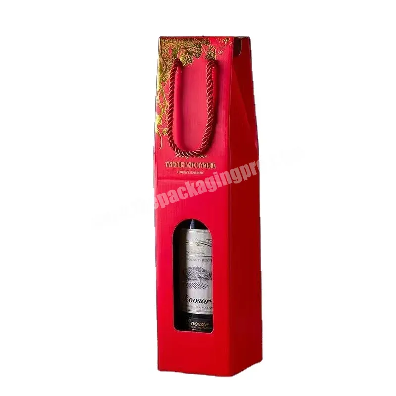 Wholesale Printed Single Red Wine Beer Present Boxes Bio-degradable Elegant Foldable Empty Wine Packaging Paper Box With Window - Buy Foldable Wine Box,Empty Foldable Wine Box,Single Red Wine Beer Present Boxes.
